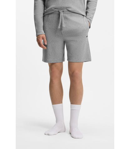 Boss Cotton Blend Pajama Shorts With Embroidered Logo Grey
