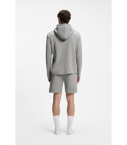 Boss Cotton Blend Pajama Shorts With Embroidered Logo Grey