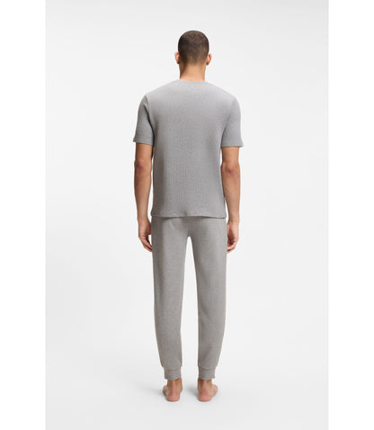 Boss Cotton Blend Pajama T Shirt With Embroidered Logo Grey