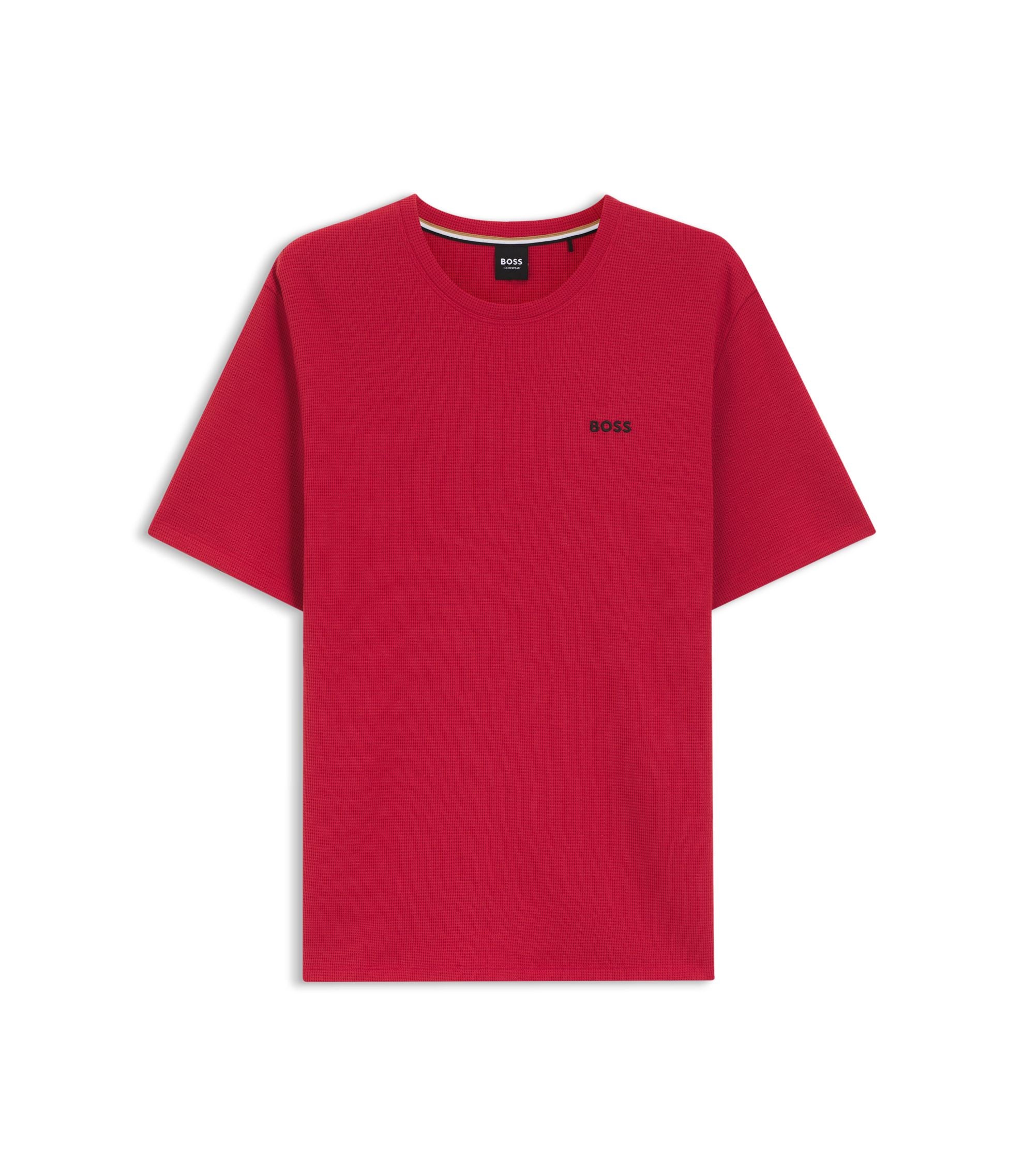 Boss Cotton Blend Pajama T Shirt With Embroidered Logo Red