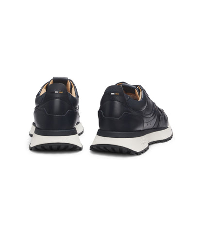Boss Trainers In Burnished Leather Dark Blue Dark Blue