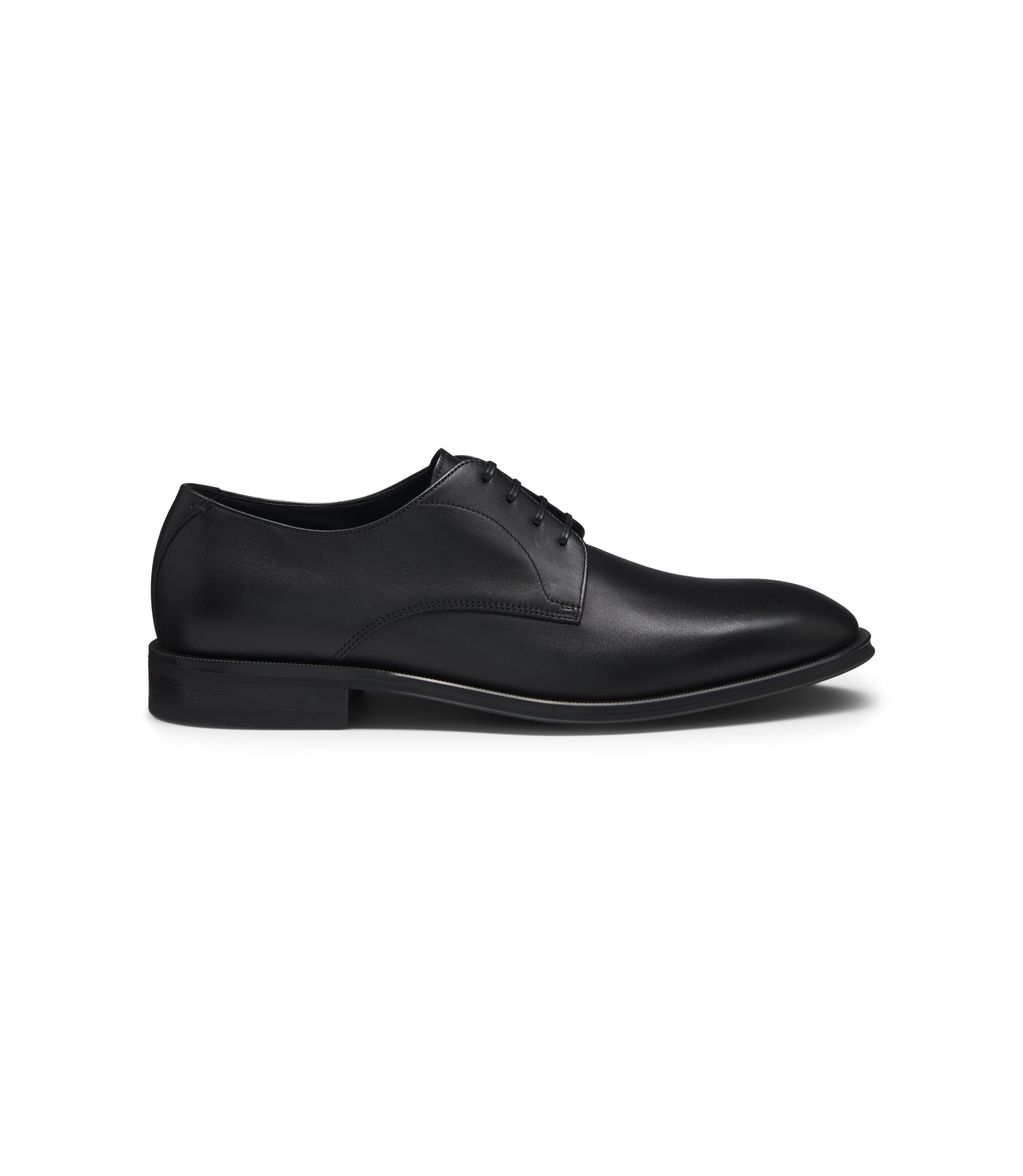 Boss Italian Made Leather Derby Shoes Black Black