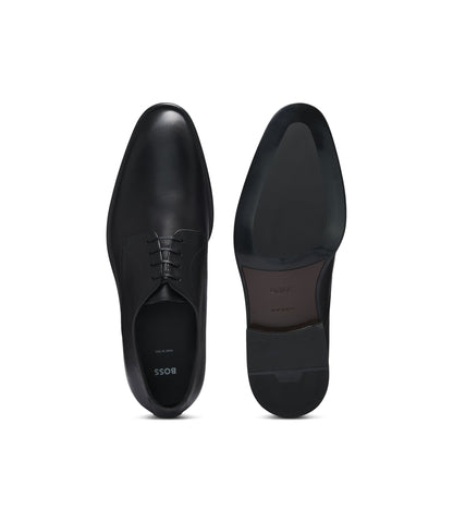 Boss Italian Made Leather Derby Shoes Black Black