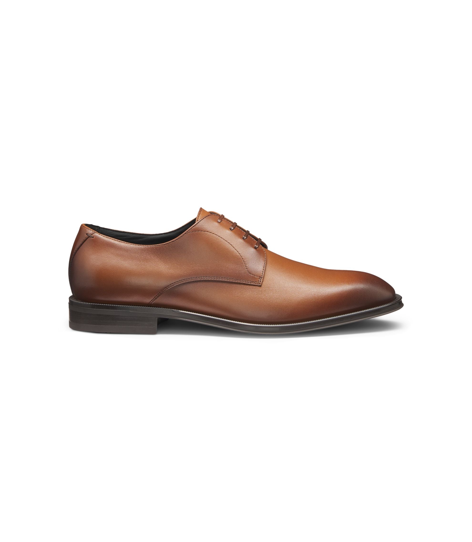 Boss Italian Made Leather Derby Shoes Brown Brown
