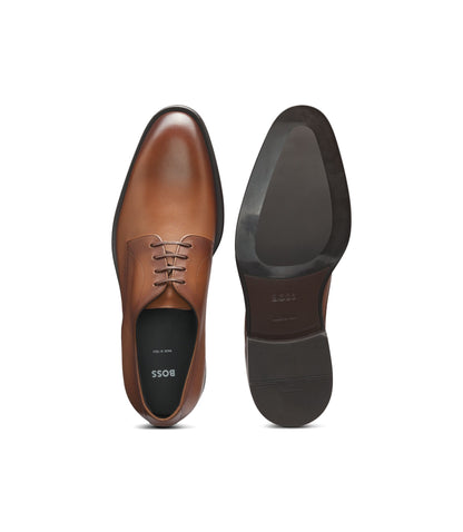 Boss Italian Made Leather Derby Shoes Brown Brown