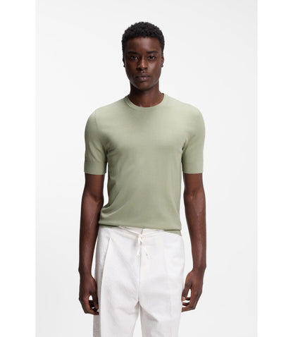 Hugo Knit Sweater In A Regular Fit Light Green