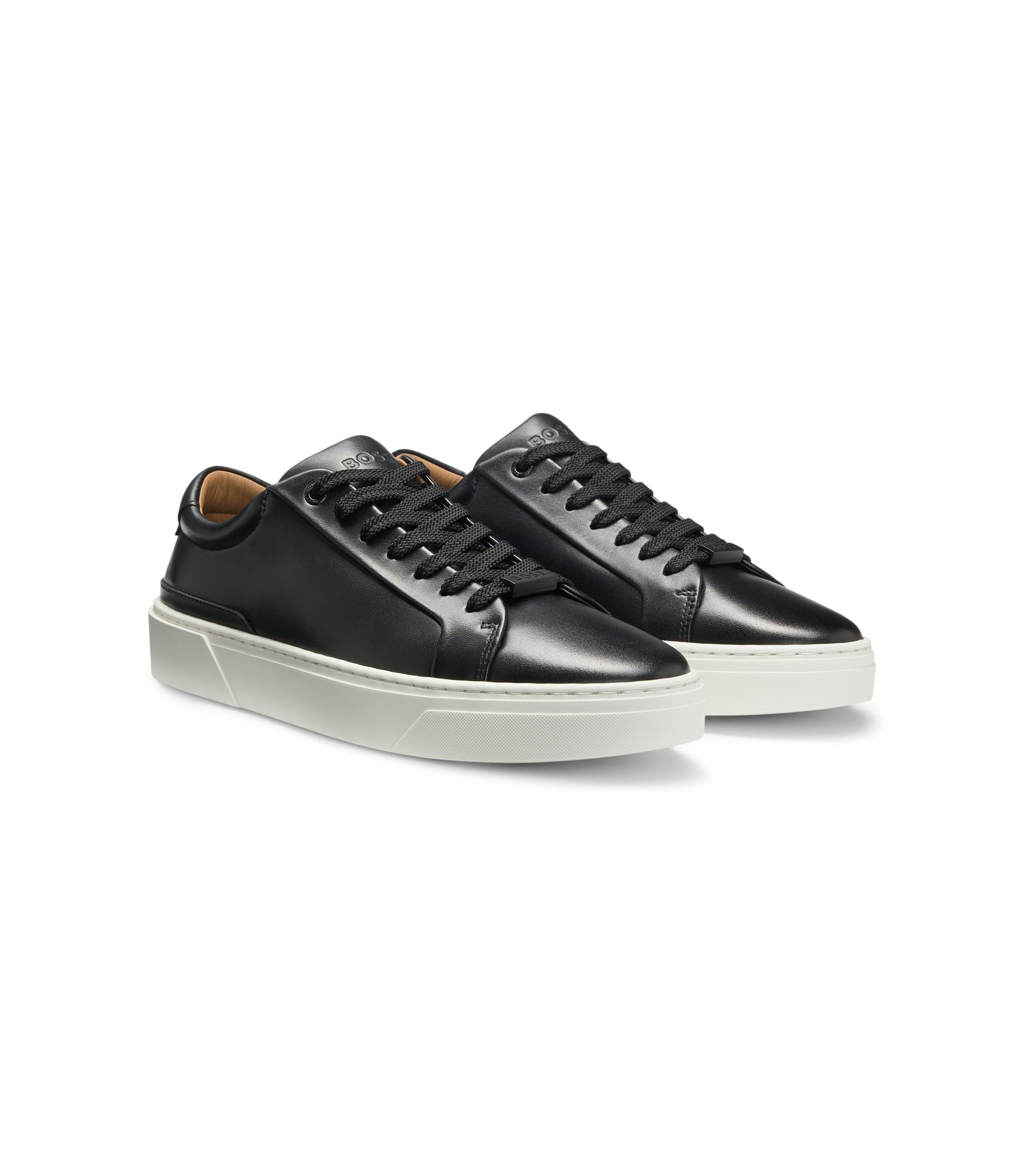 Boss Gary Sneakers With Leather Uppers Black Black