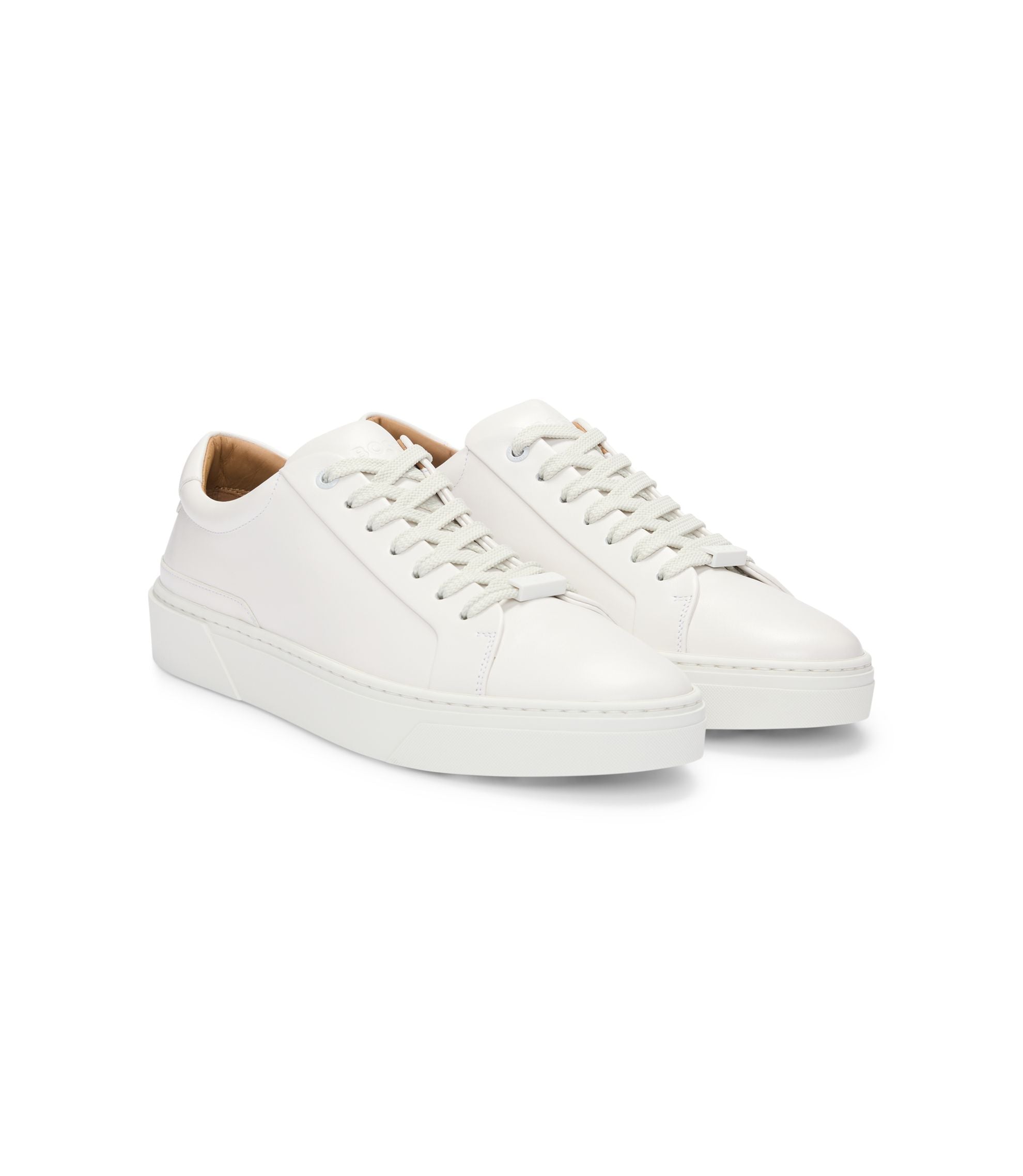 Boss Gary Sneakers With Leather Uppers White White