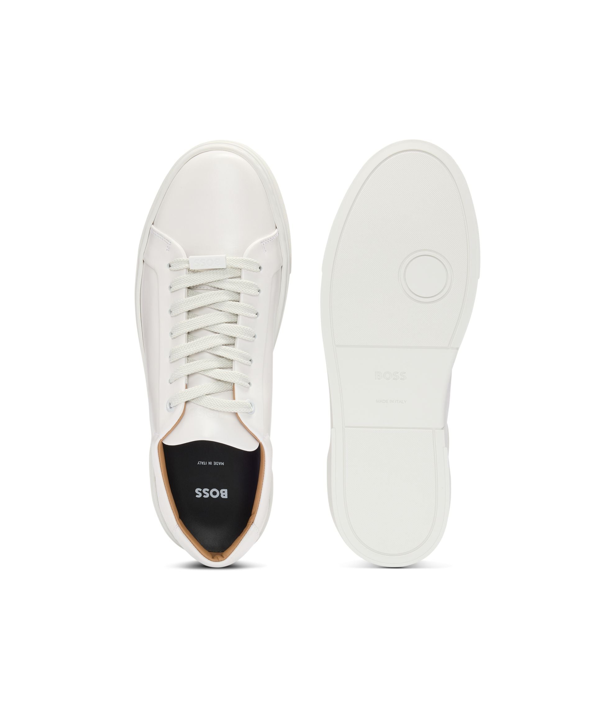 Boss Gary Sneakers With Leather Uppers White White