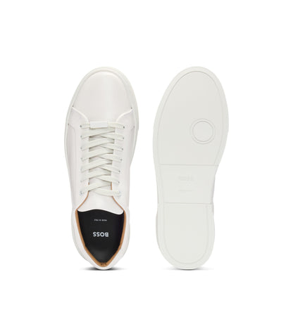 Boss Gary Sneakers With Leather Uppers White White