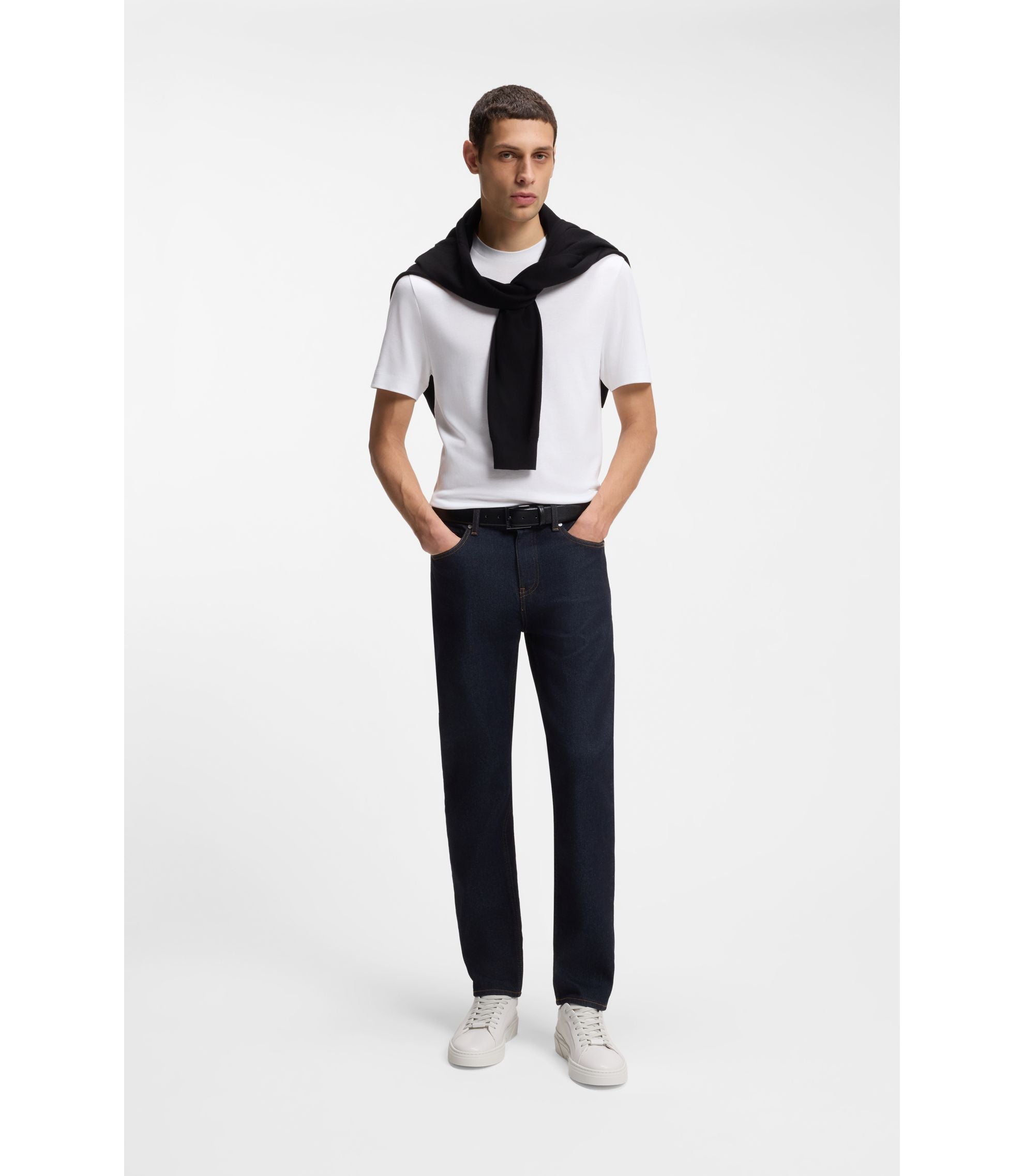 Boss Gary Sneakers With Leather Uppers White White