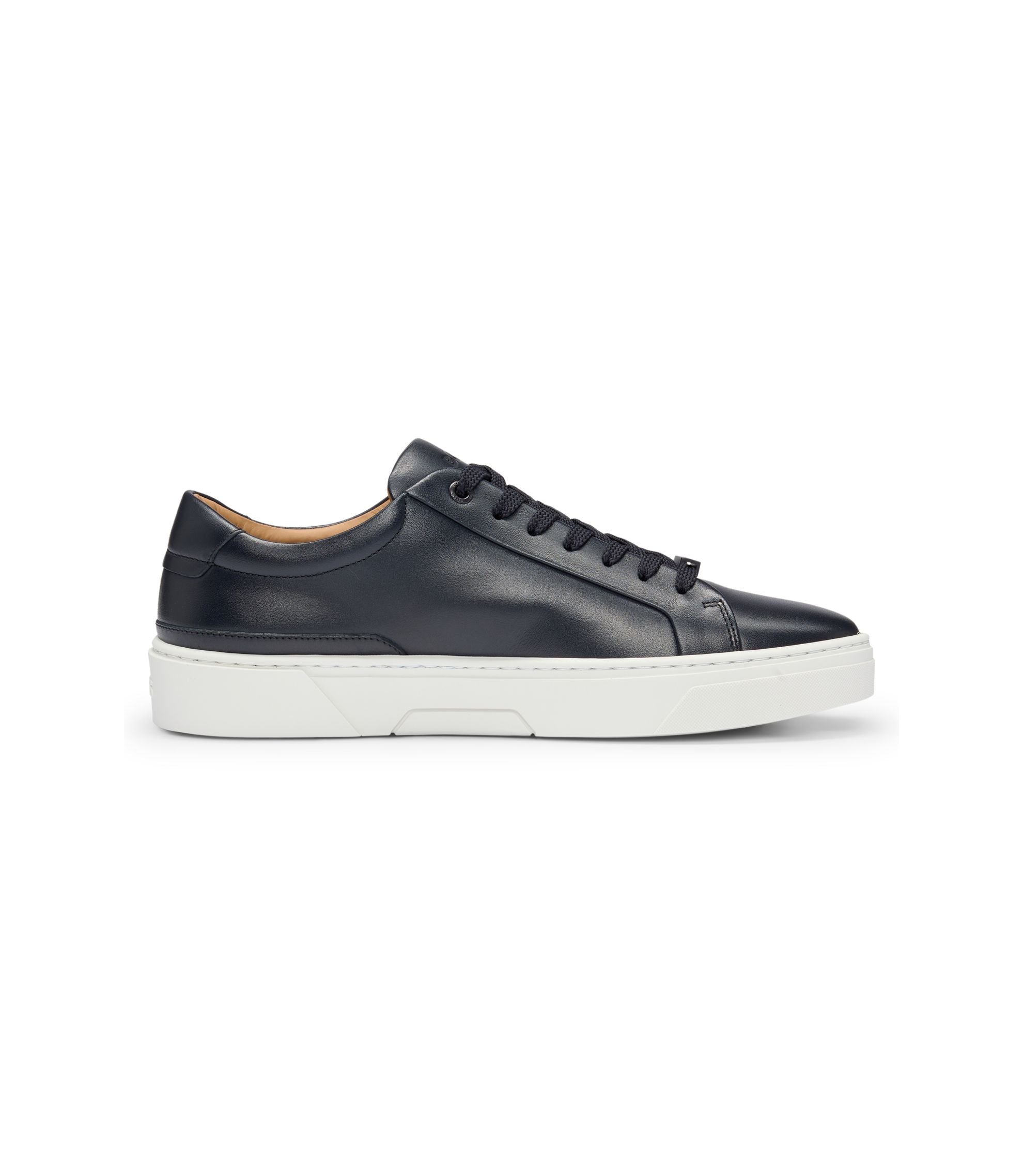 Boss Gary Sneakers With Leather Uppers Dark Blue Dark Blue