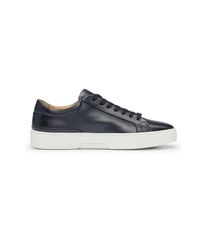 Boss Gary Sneakers With Leather Uppers Dark Blue Dark Blue