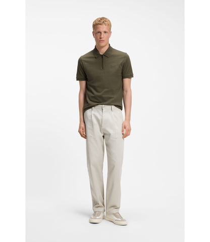 Boss Stretch Cotton Slim Fit Polo Shirt With Logo Patch Green