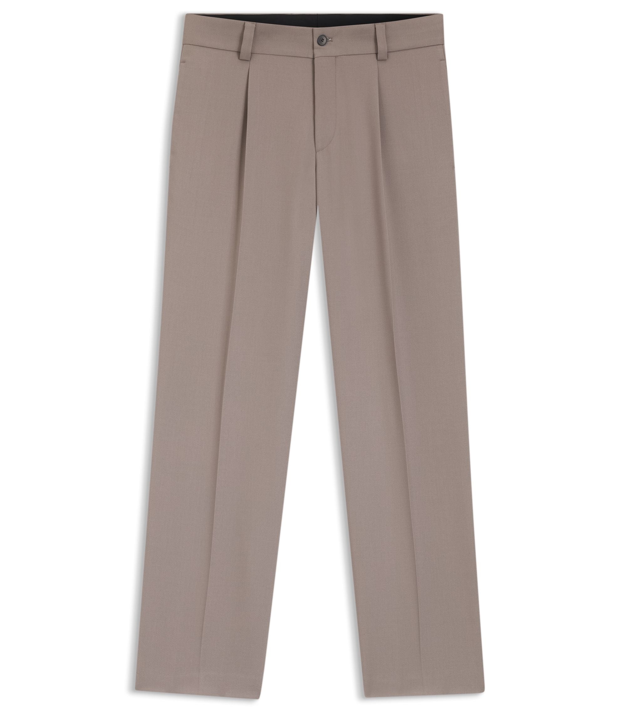 Hugo Modern Fit Trousers In Stretch Twill Light Brown