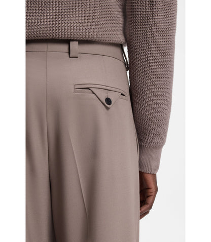 Hugo Modern Fit Trousers In Stretch Twill Light Brown