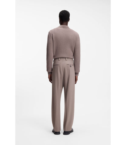 Hugo Modern Fit Trousers In Stretch Twill Light Brown