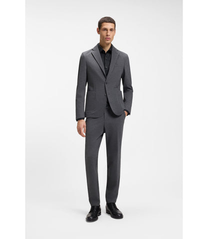 Boss Slim Fit Shirt In Performance Stretch Twill Black