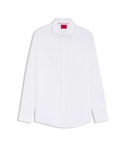 Hugo Slim Fit Shirt In Cotton And Linen White