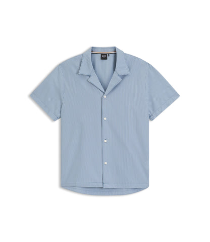 Boss Regular Fit Shirt In Soft Seersucker Light Blue