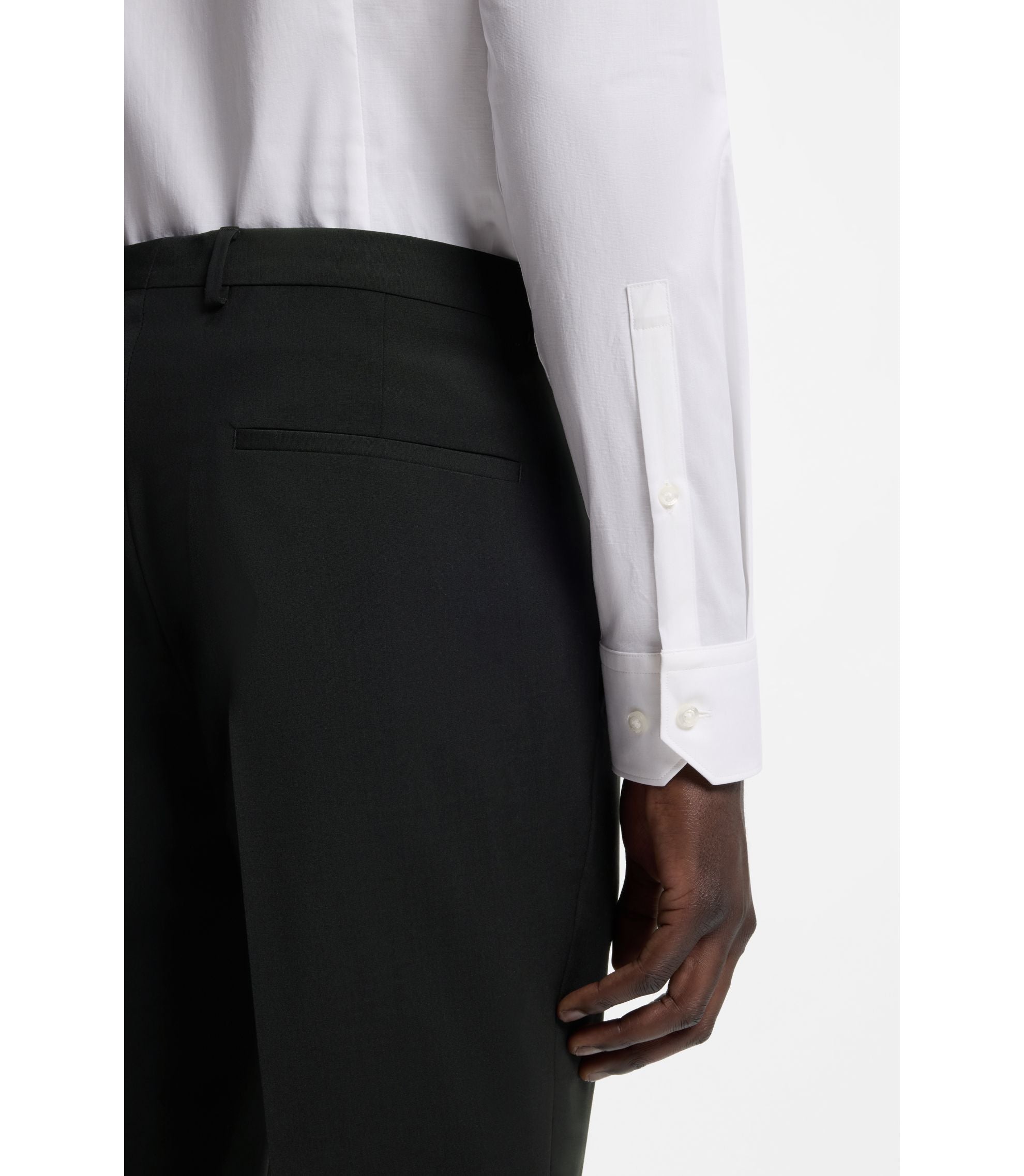 Hugo Extra Slim Fit Trousers In A Wool Blend Black
