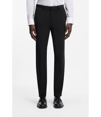 Hugo Extra Slim Fit Trousers In A Wool Blend Black