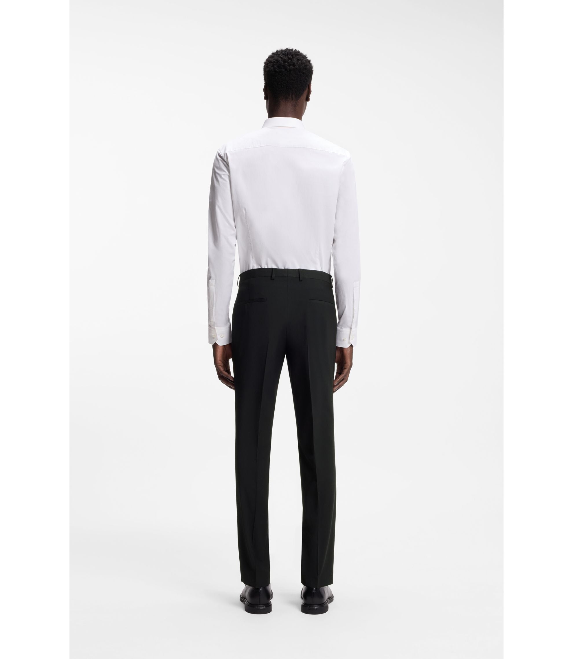 Hugo Extra Slim Fit Trousers In A Wool Blend Black