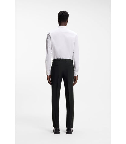 Hugo Extra Slim Fit Trousers In A Wool Blend Black