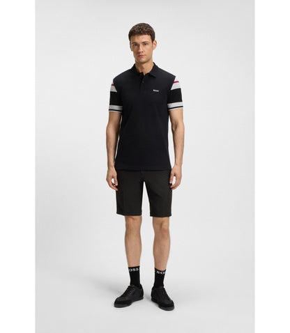 Boss Slim Fit Shorts In Water Repellent Stretch Fabric Black