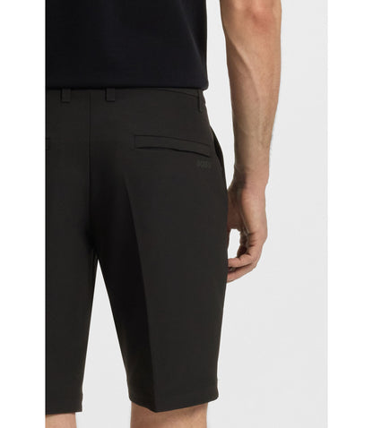 Boss Slim Fit Shorts In Water Repellent Stretch Fabric Black