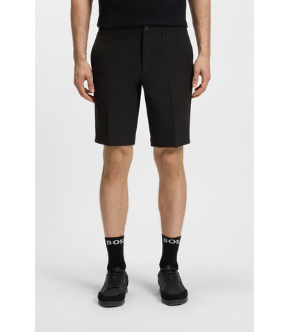Boss Slim Fit Shorts In Water Repellent Stretch Fabric Black