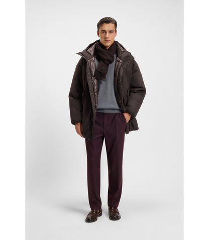 Boss Peached Microfibre Jacket With Water Repellent Finish Dark Brown