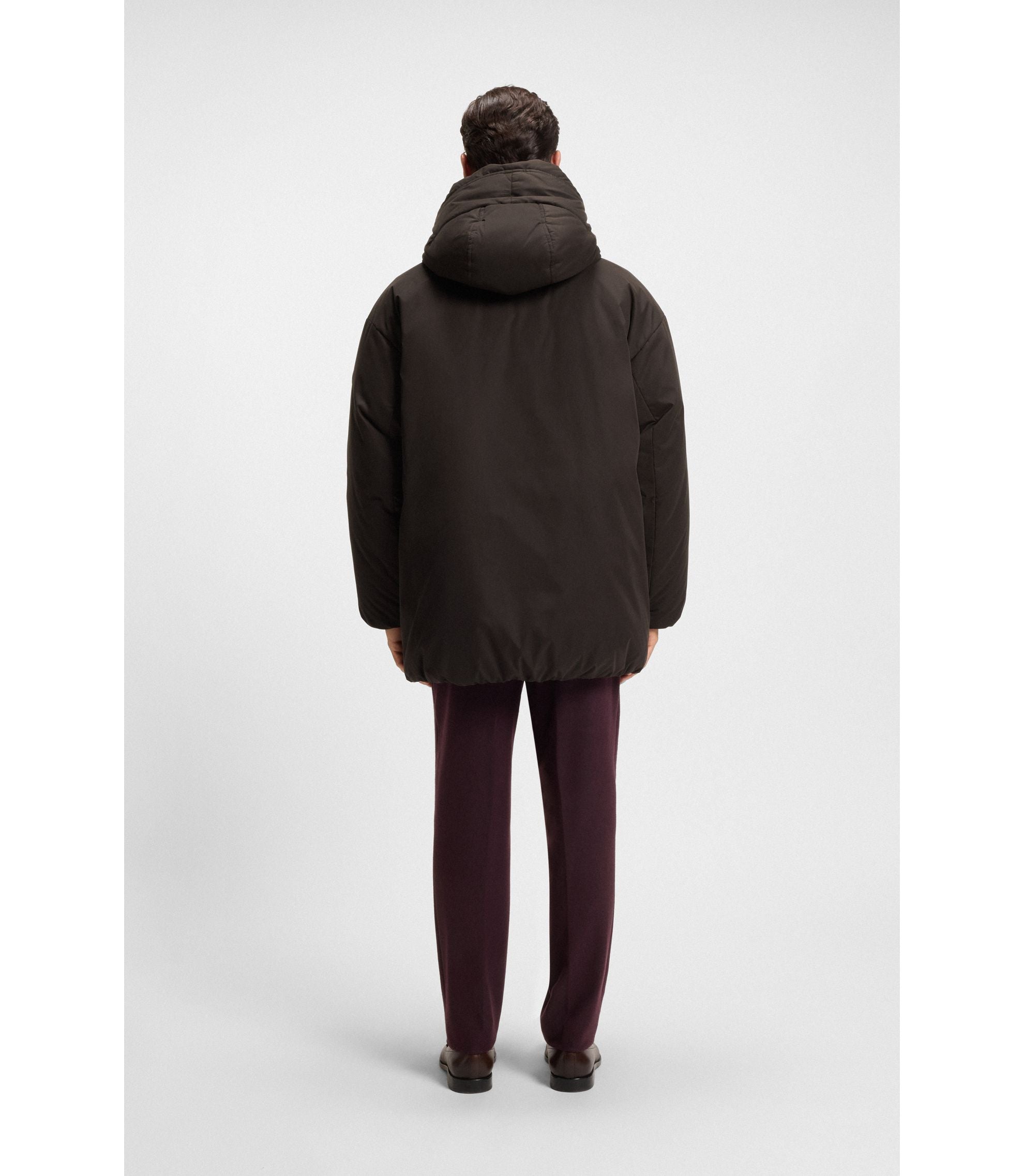 Boss Peached Microfibre Jacket With Water Repellent Finish Dark Brown
