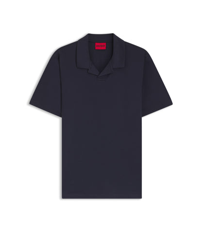 Hugo Johnny Collar Slim Fit Polo Shirt In Stretch Cotton Dark Blue