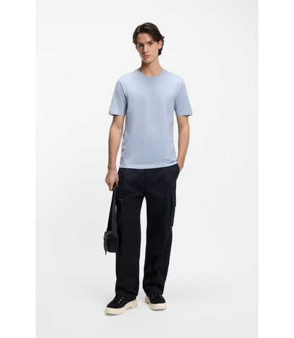 Hugo Slim Fit T Shirt With Mercerised Cotton Purple
