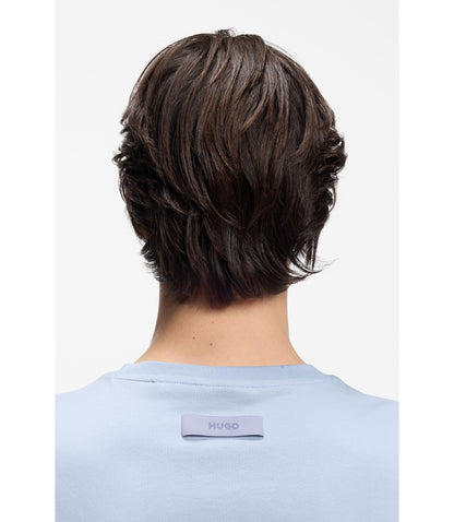 Hugo Slim Fit T Shirt With Mercerised Cotton Purple