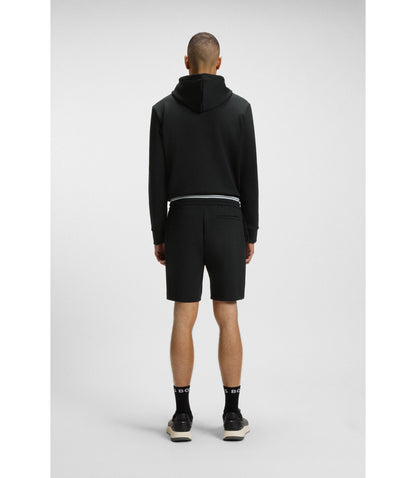Boss Stripe Detail Shorts In A Cotton Blend Black