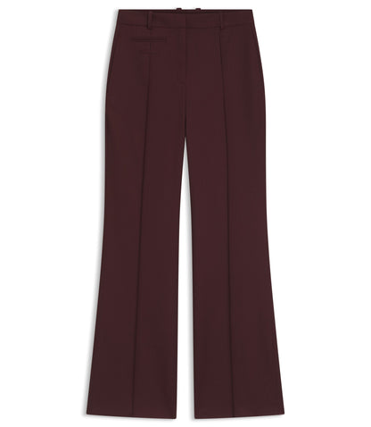 Boss Regular Fit Trousers In Virgin Wool Twill Dark Purple Women's