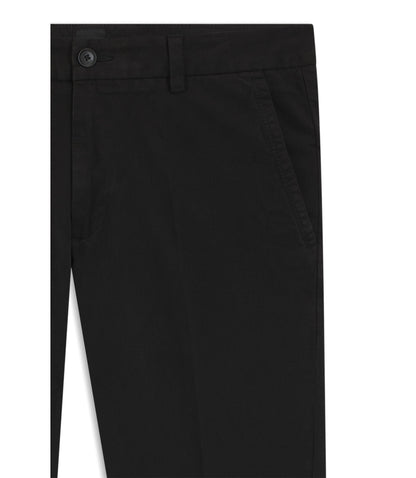Boss Slim Fit Trousers In Stretch Cotton Gabardine Black