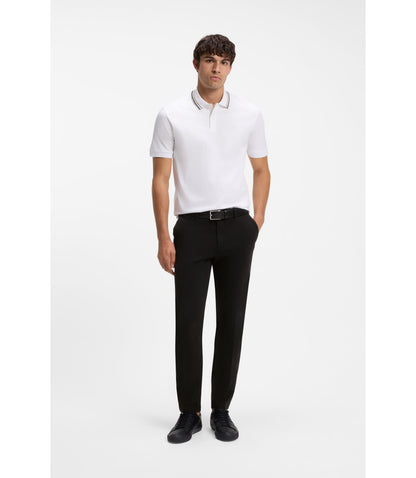 Boss Slim Fit Trousers In Stretch Cotton Gabardine Black