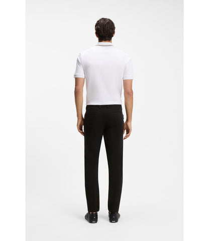 Boss Slim Fit Trousers In Stretch Cotton Gabardine Black