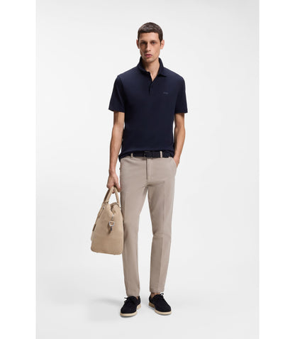 Boss Slim Fit Trousers In Stretch Cotton Gabardine Light Beige