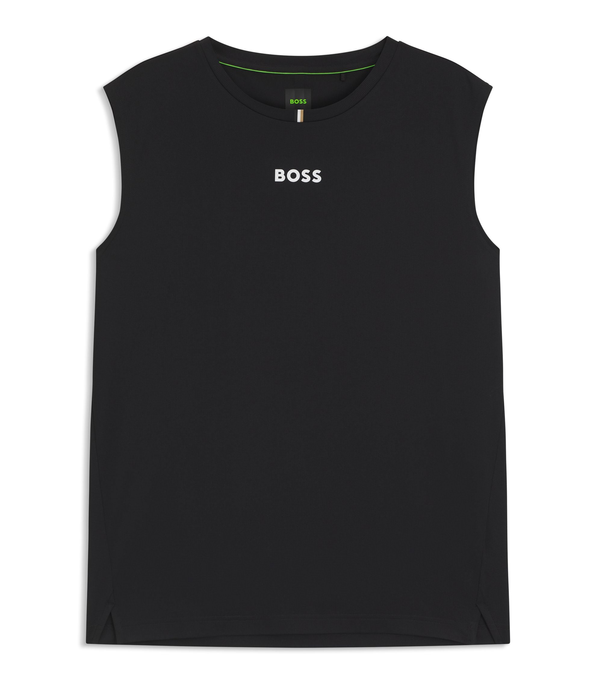 Boss Active Quick Dry Tank Top With Contrast Logo Black