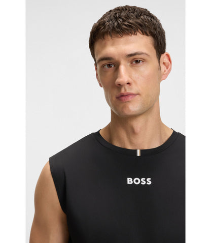 Boss Active Quick Dry Tank Top With Contrast Logo Black