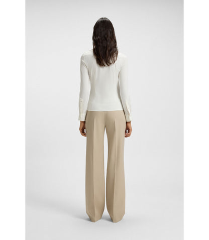 Boss Extra Slim Fit Blouse In Cotton Jersey White Women's