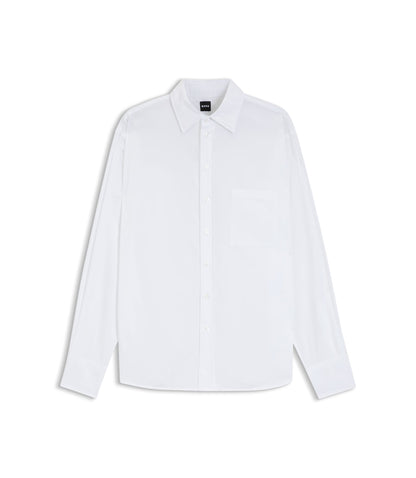 Boss Oversized Fit Blouse In Cotton White Women's