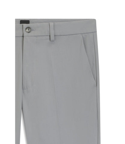 Boss Slim Fit Pants In A Stretch Cotton Blend Silver