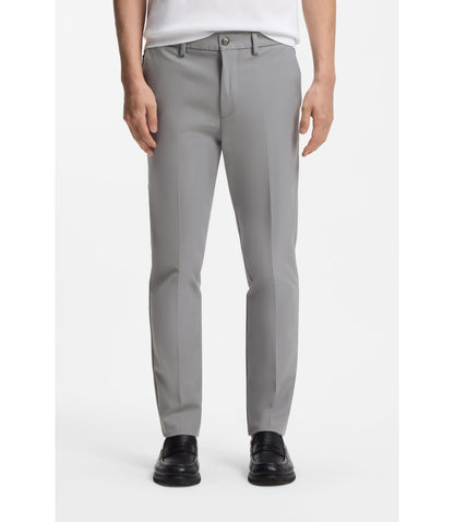 Boss Slim Fit Pants In A Stretch Cotton Blend Silver