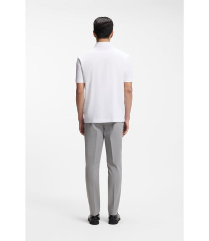 Boss Slim Fit Pants In A Stretch Cotton Blend Silver