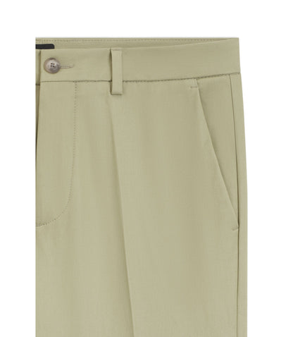 Boss Slim Fit Pants In A Stretch Cotton Blend Khaki